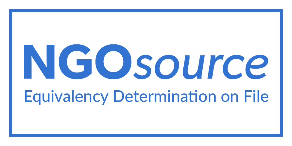 NGOsource – Equivalency Determination on File